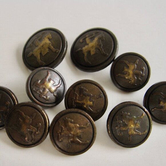 Hart Schaffner & Marx Blazer Replacement Bronze 10 Button Set Knight on Horse - Picture 2 of 8